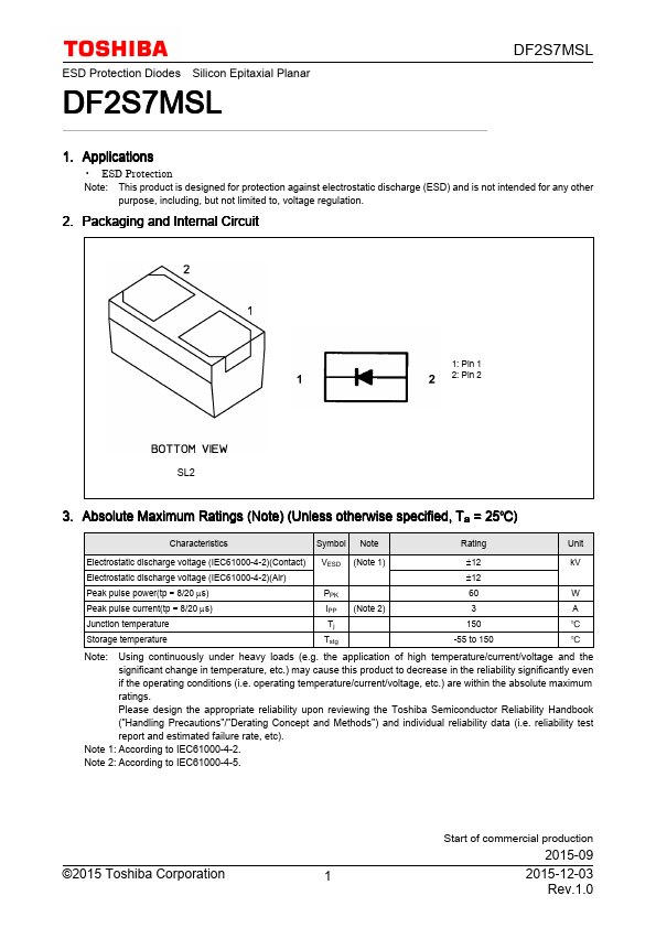 DF2S7MSL Toshiba Semiconductor