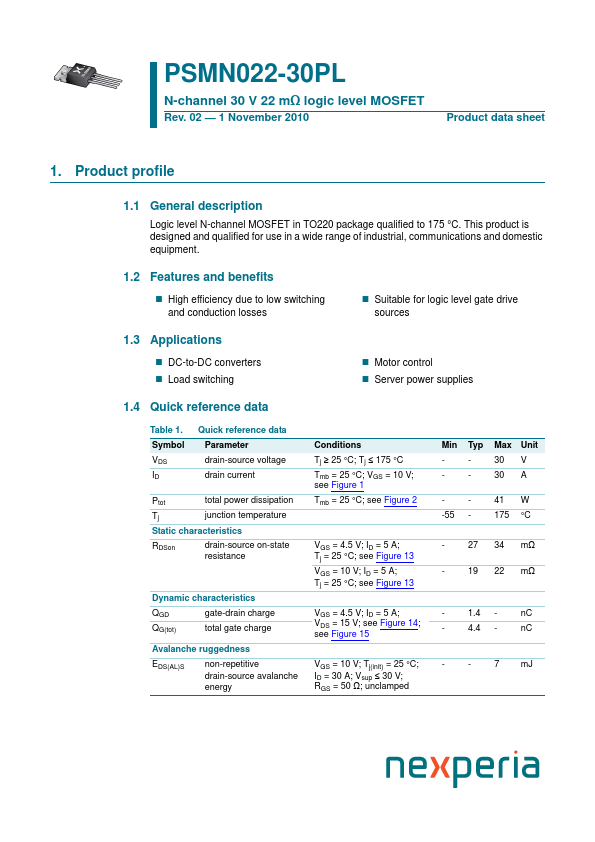 PSMN022-30PL nexperia