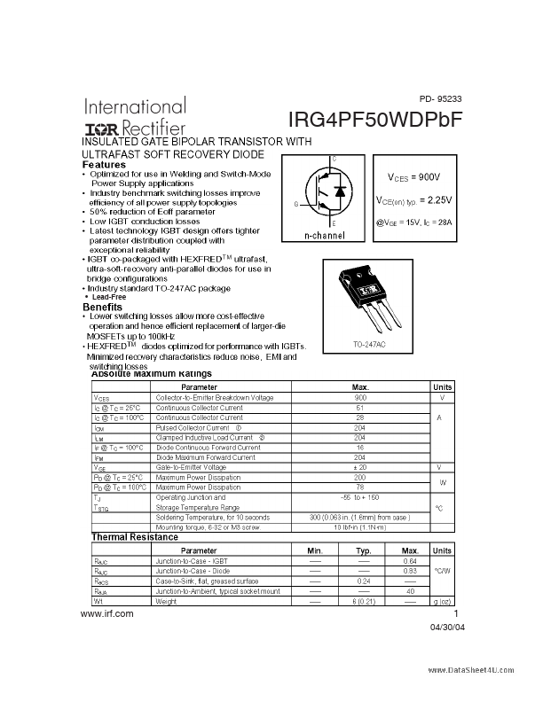 IRG4PF50WDPBF International Rectifier