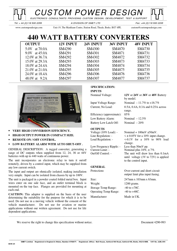 SM4735 CUSTOM POWER DESIGN