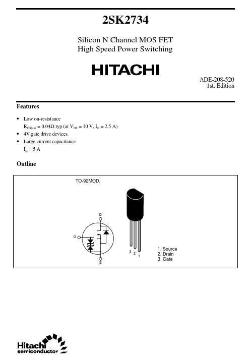 2SK2734 Hitachi Semiconductor