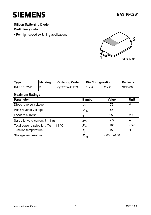 Q62702-A1239 Siemens Semiconductor Group