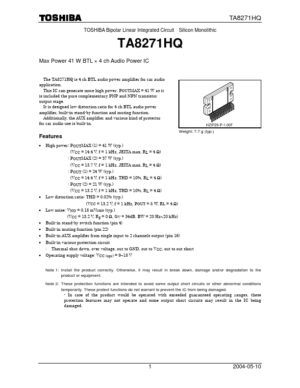 TA8271HQ Toshiba