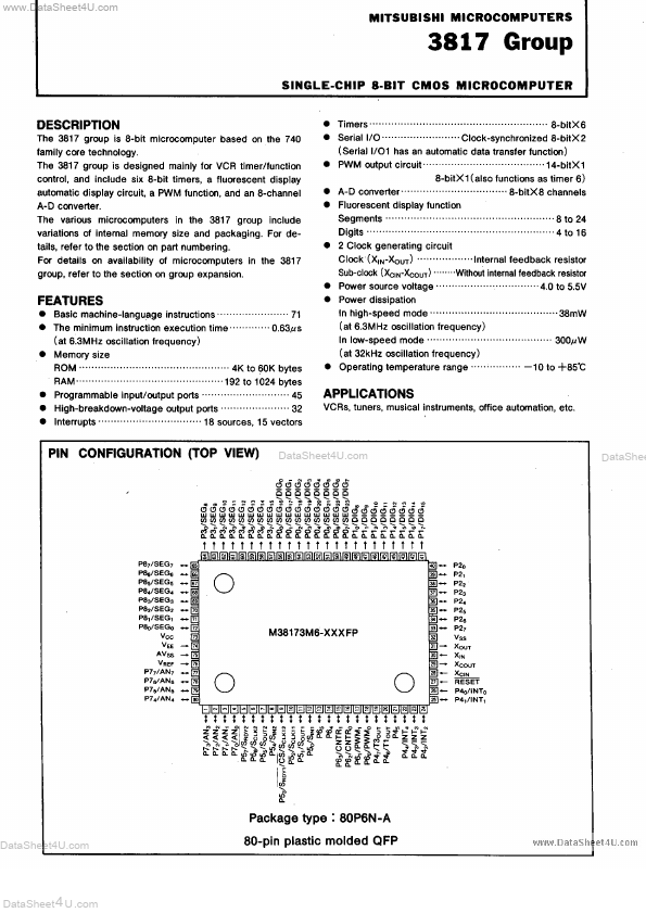 <?=M38173M6-XXXFP?> डेटा पत्रक पीडीएफ