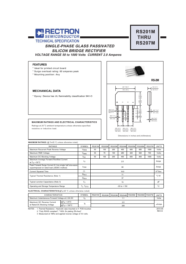 <?=RS204M?> डेटा पत्रक पीडीएफ