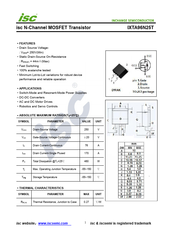 IXTA96N25T