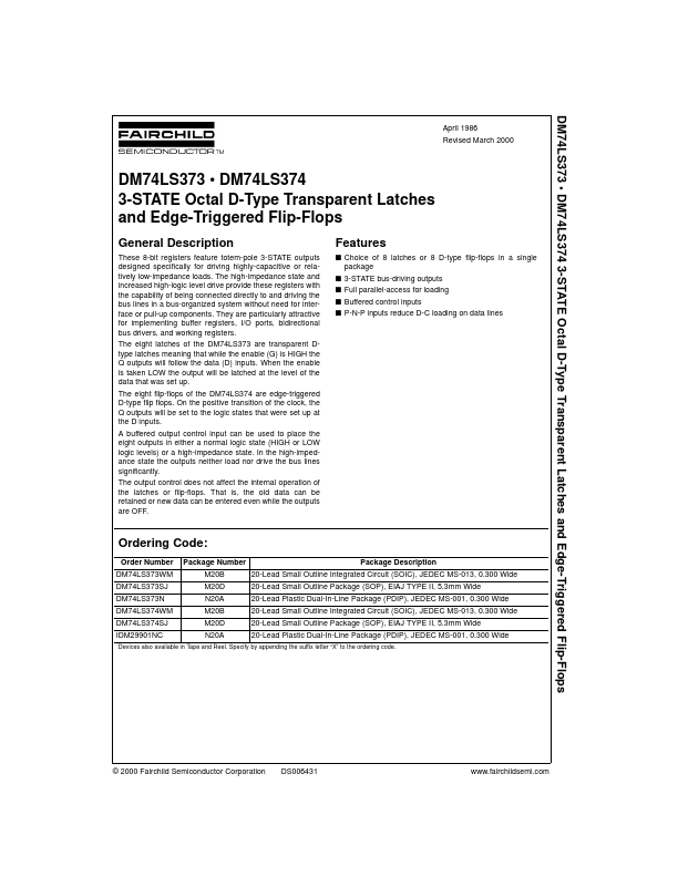 DM74LS373 Fairchild Semiconductor