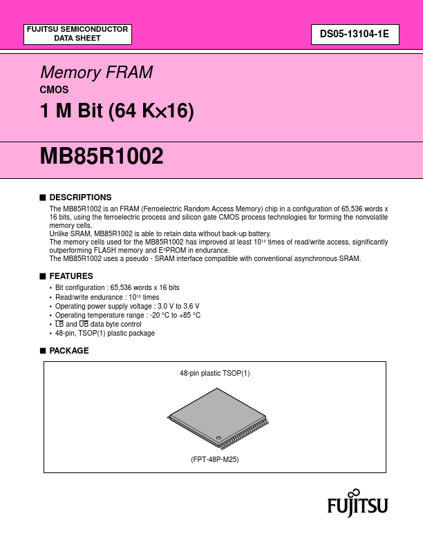 MB85R1002 Fujitsu Media Devices