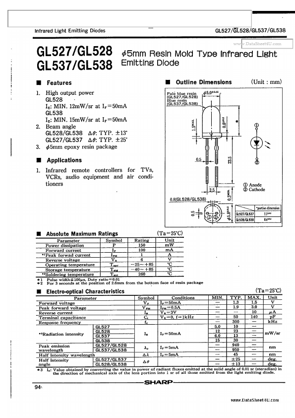 GL527 Sharp Electrionic Components
