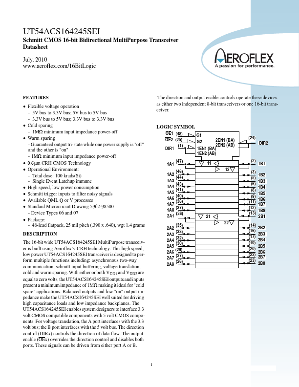 UT54ACS164245SEI Aeroflex Circuit Technology