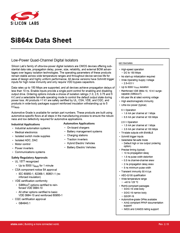 <?=Si8641BT-IS?> डेटा पत्रक पीडीएफ