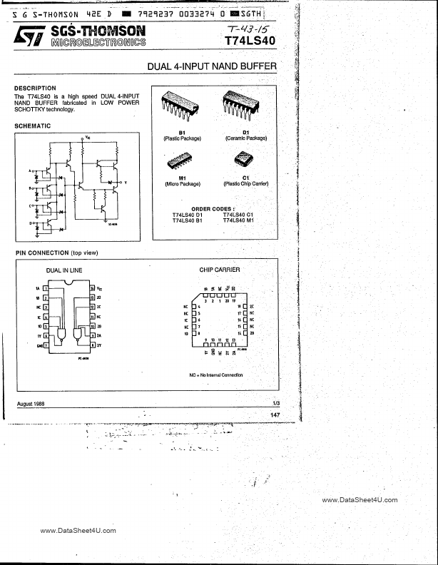 T74LS40 ST Microelectronics