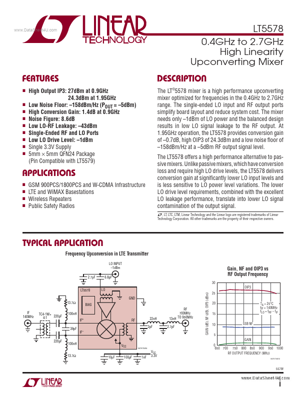 LT5578 Linear Technology Corporation