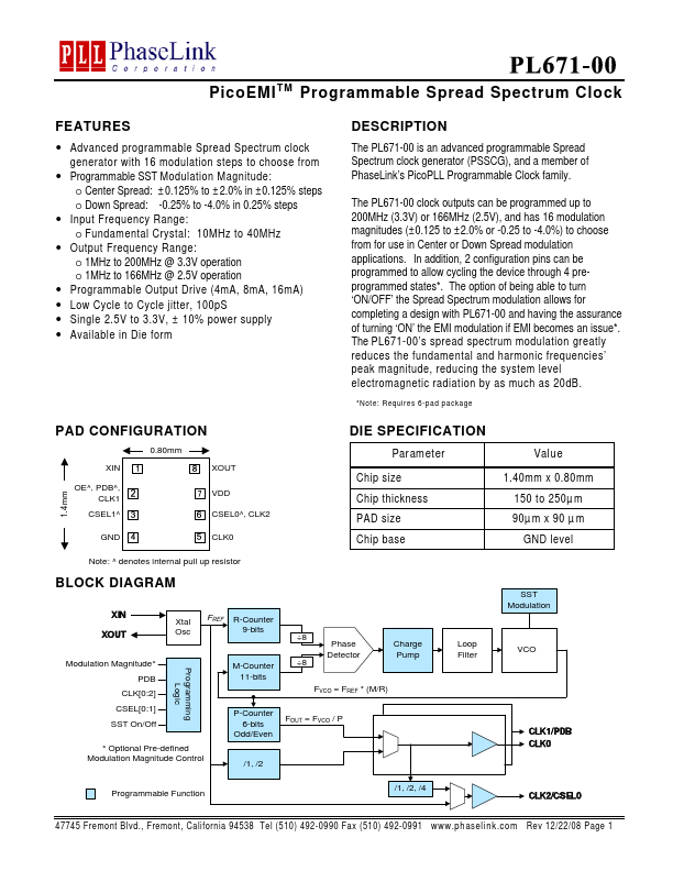 PL671-00 PLL