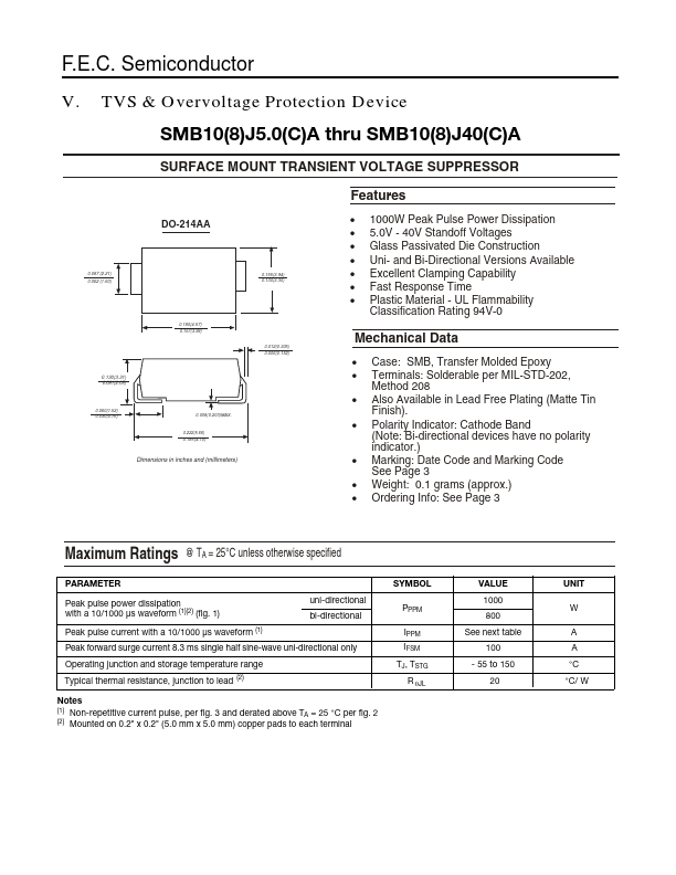 SMB10J13A FEC Semiconductor