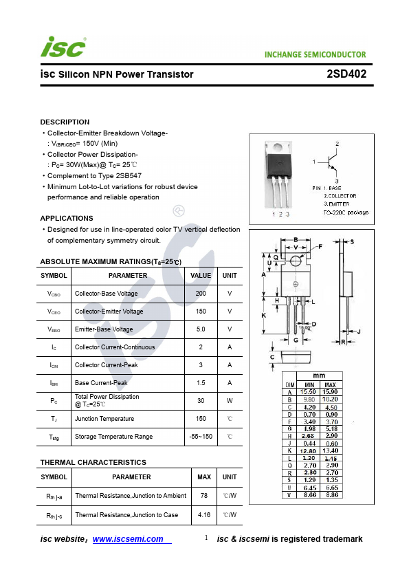 <?=2SD402?> डेटा पत्रक पीडीएफ