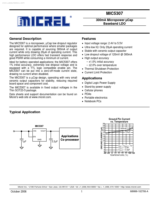 MIC5307 Micrel Semiconductor