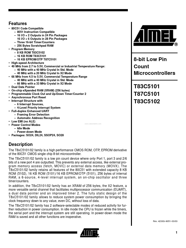 T83C5101 ATMEL Corporation