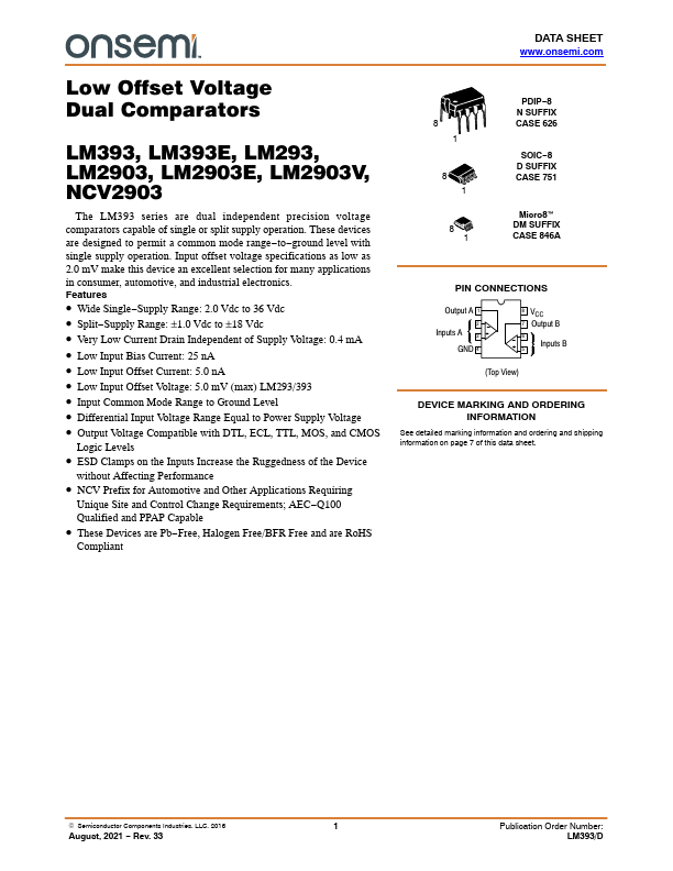 LM2903V ON Semiconductor