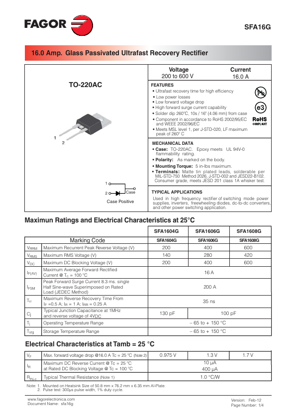 SFA1608G FAGOR