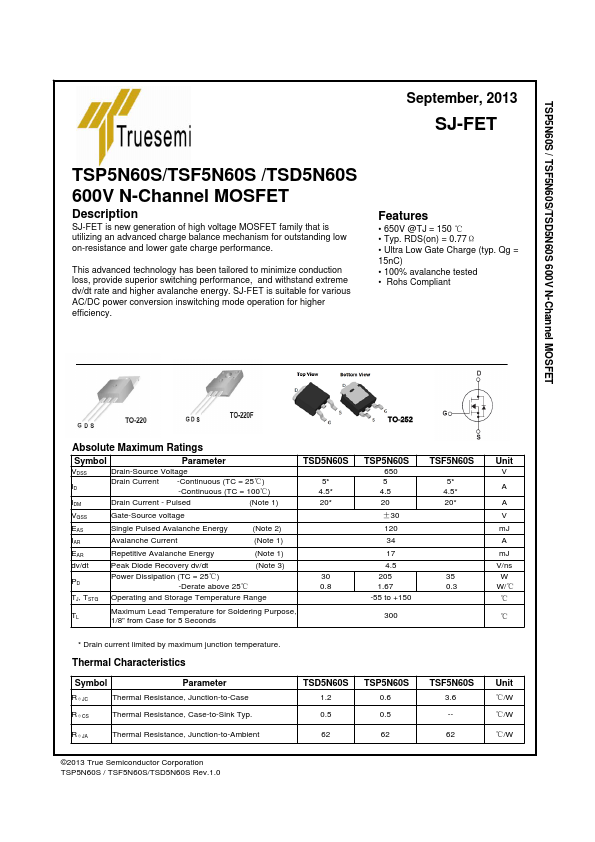 TSF5N60S