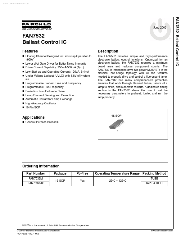 FAN7532 Fairchild Semiconductor