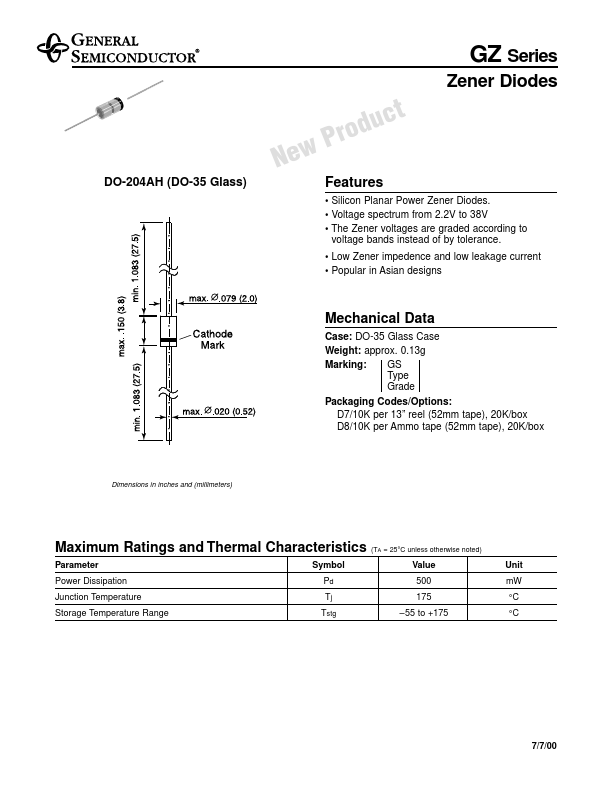 GZ7A1 General Semiconductor