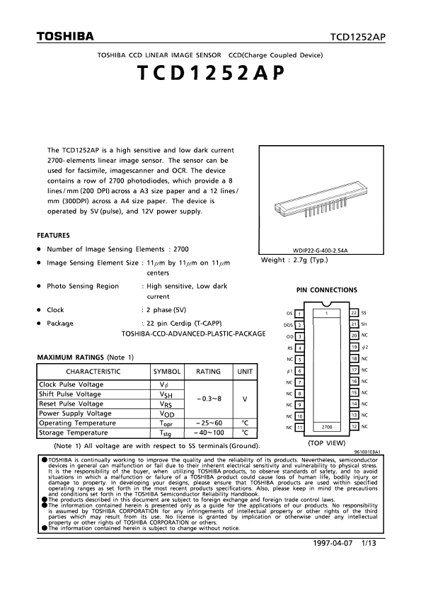 TCD1252AP Toshiba