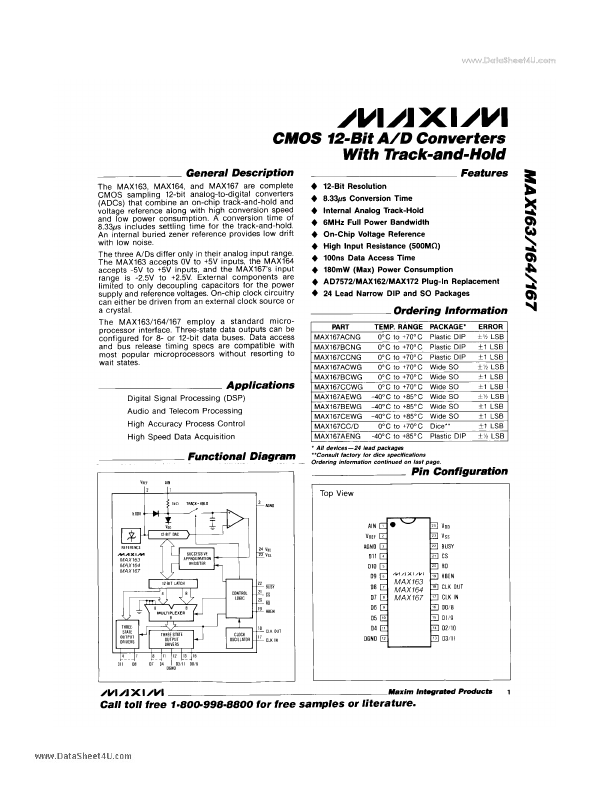 MAX163 Maxim Integrated Products