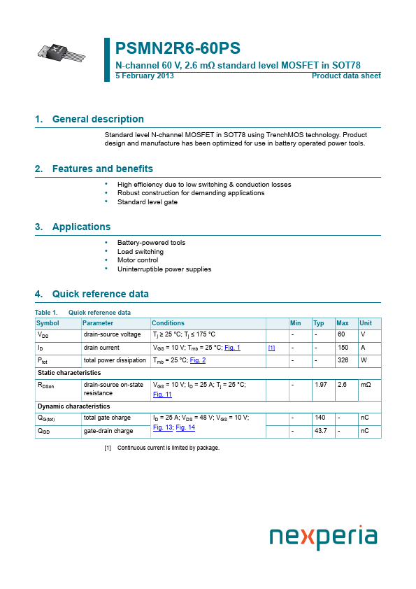 PSMN2R6-60PS