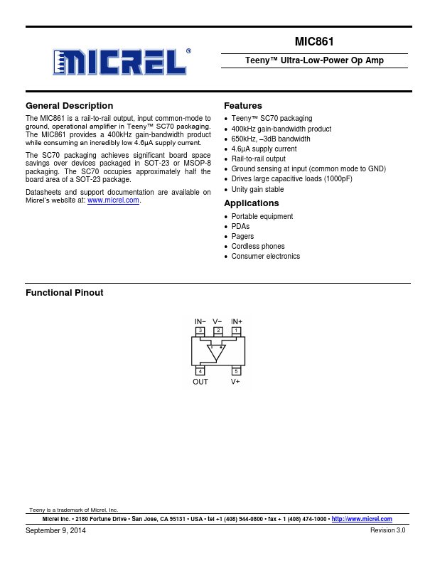 MIC861 Micrel Semiconductor