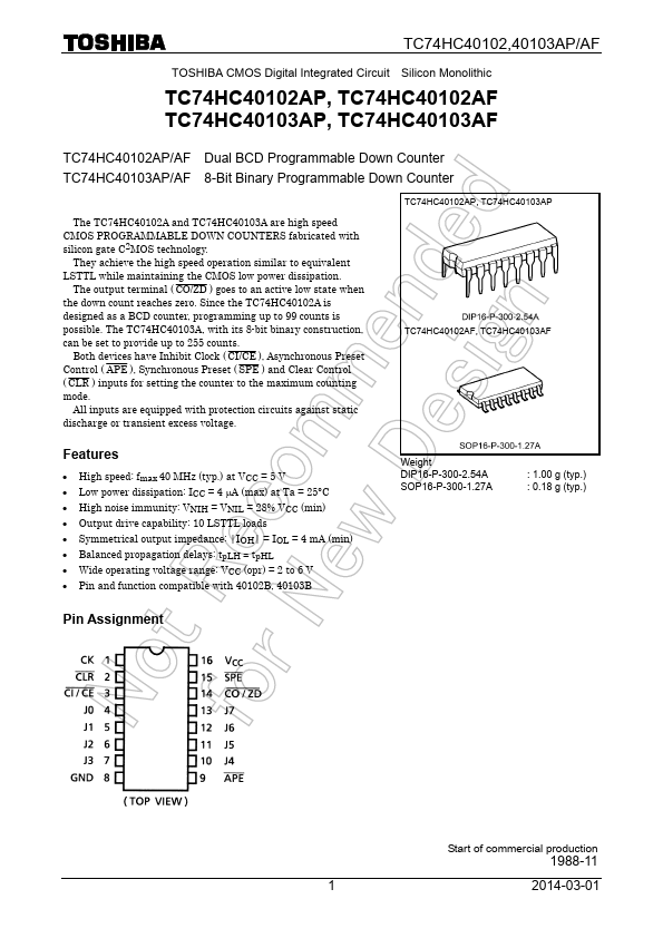 TC74HC40102AP