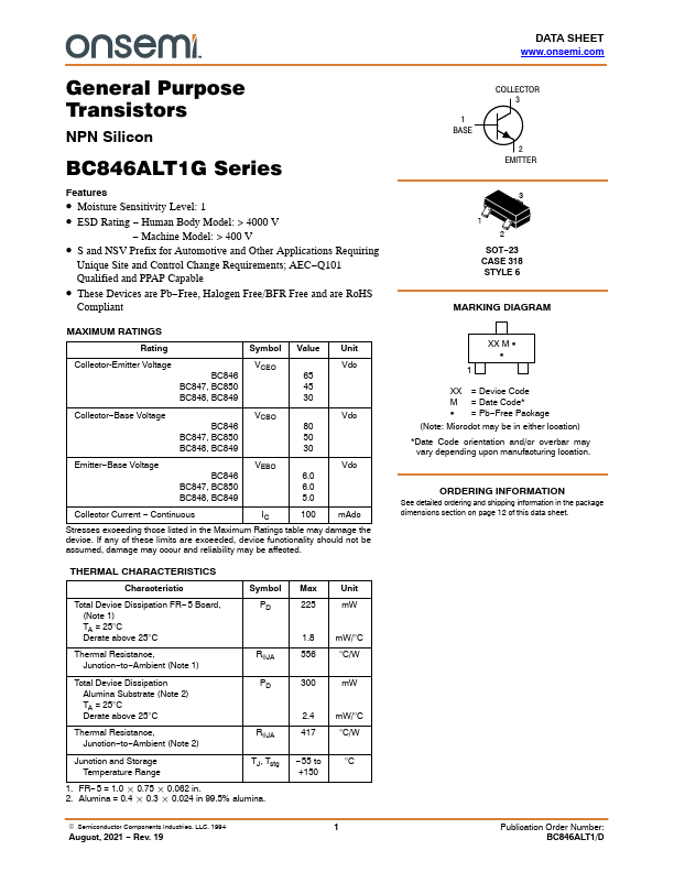 BC849CLT1G ON Semiconductor