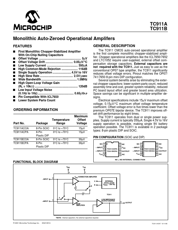 TC911A Microchip Technology