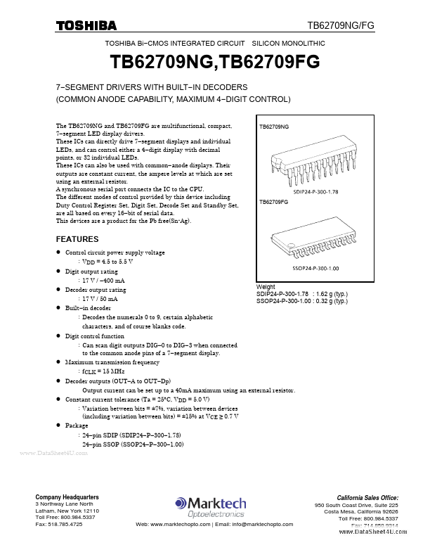 TB62709FG Toshiba Semiconductor