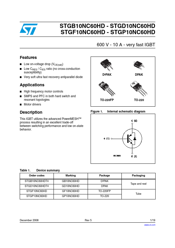 GB10NC60HD