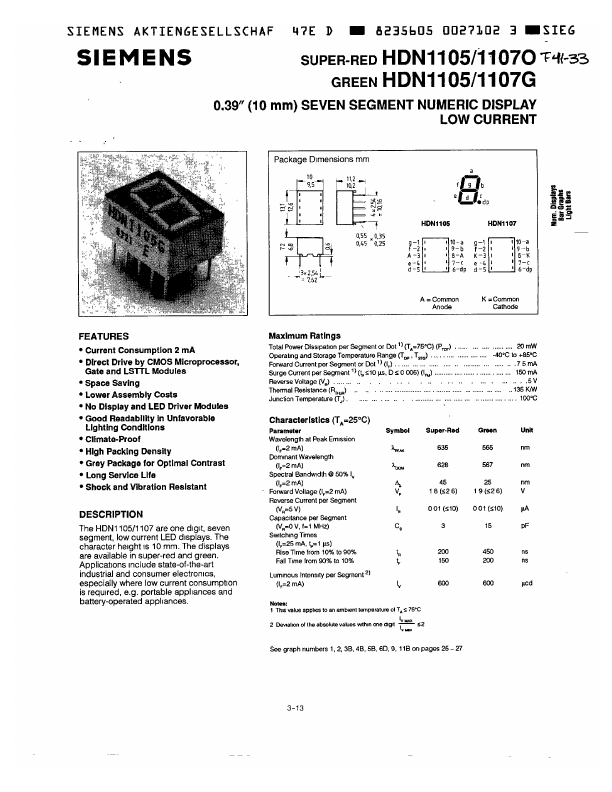 HDN1107O Siemens Semiconductor Group