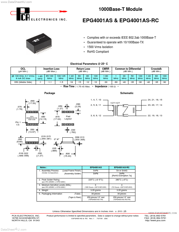 <?=EPG4001AS-RC?> डेटा पत्रक पीडीएफ