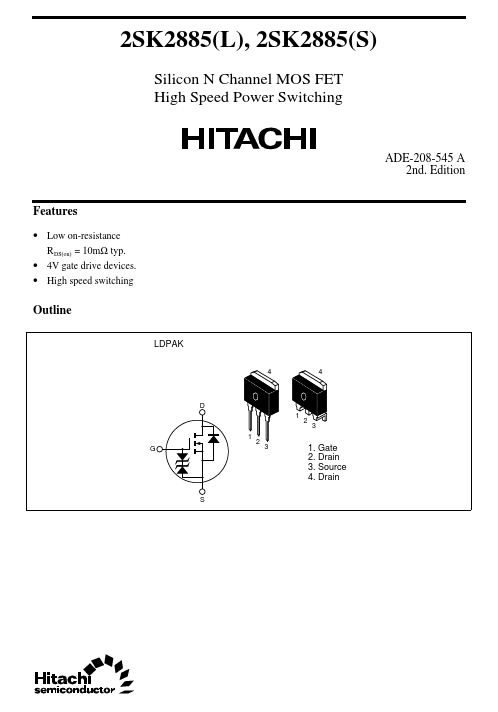 K2885 Hitachi Semiconductor