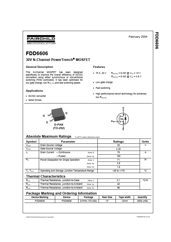 FDD6606 Fairchild Semiconductor