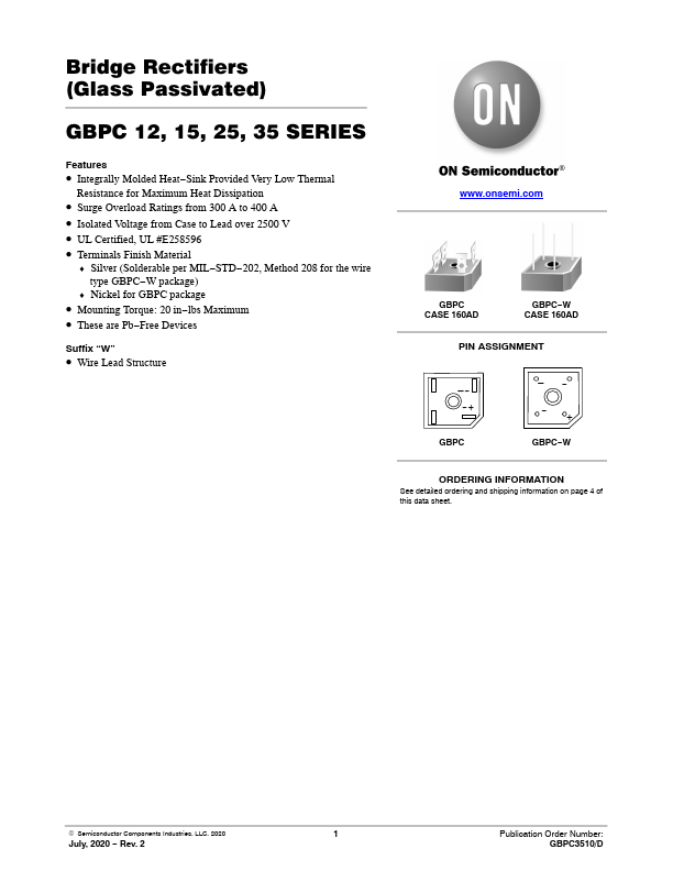 GBPC1510 ON Semiconductor