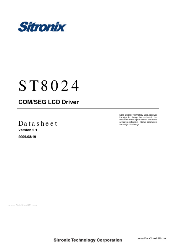 ST8024 Sitronix Technology