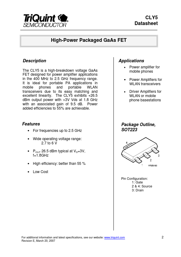 CLY5 TriQuint Semiconductor