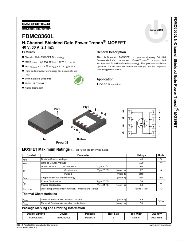 <?=FDMC8360L?> डेटा पत्रक पीडीएफ