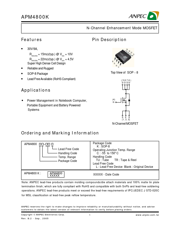 <?=APM4800K?> डेटा पत्रक पीडीएफ