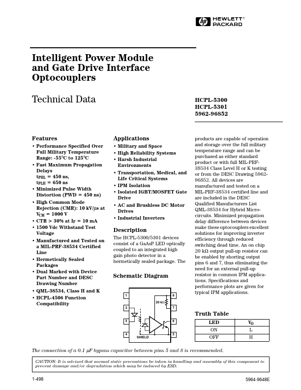 <?=HCPL-5301?> डेटा पत्रक पीडीएफ