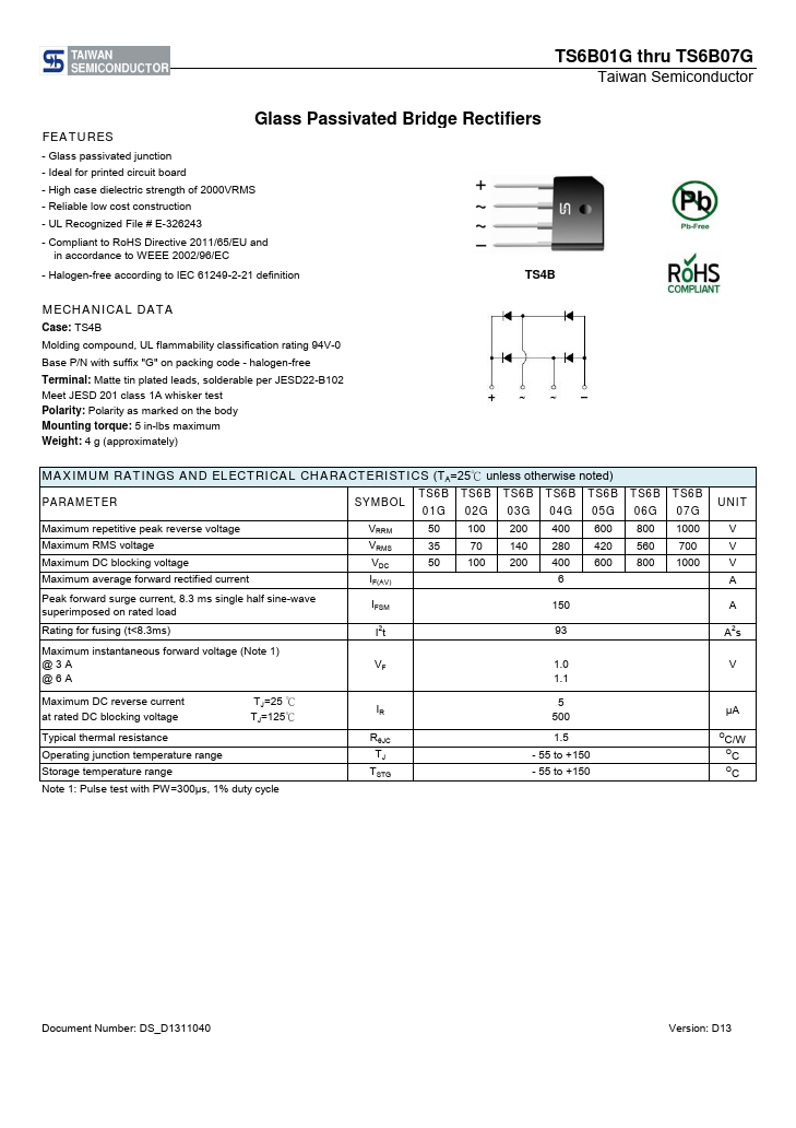 TS6B05G Taiwan Semiconductor