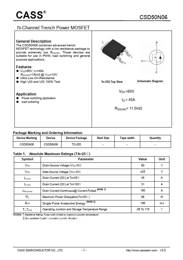 CSD50N06