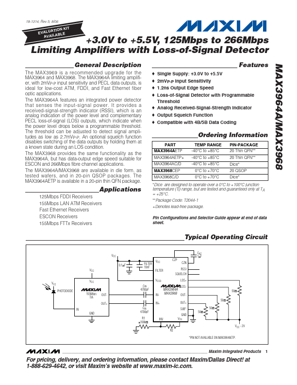 MAX3964 Maxim Integrated Products