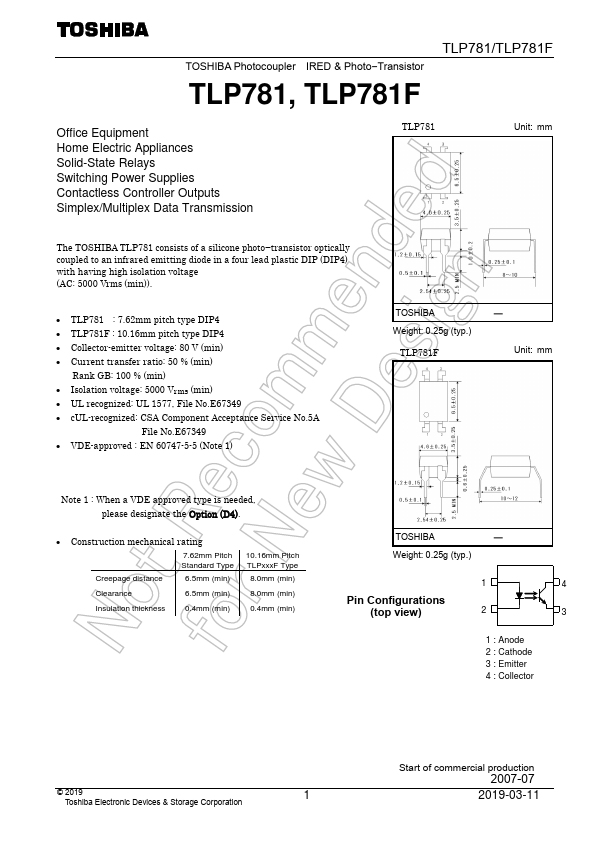 TLP781 Toshiba Semiconductor